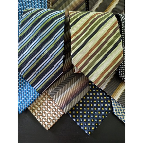Bergamo New York Tie Lot Of 12 Neckties Jacquard Repp Multicolor Etc 56-64" - Picture 3 of 16